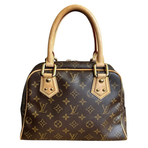 Authentic Louis Vuitton Monogram Leather Manhattan PM Satchel Bag with Dust Bag - Picture 6 of 16